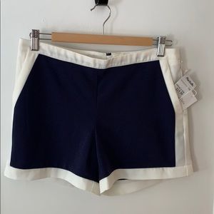 Navy and cream polyester short
